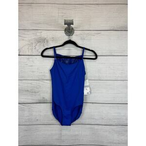 Danskin Women's Blue NYC Ballet Lace Back Dance Leotard Size Small